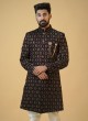 Embroidered Stylish Blue Indowestern Set With Dupatta